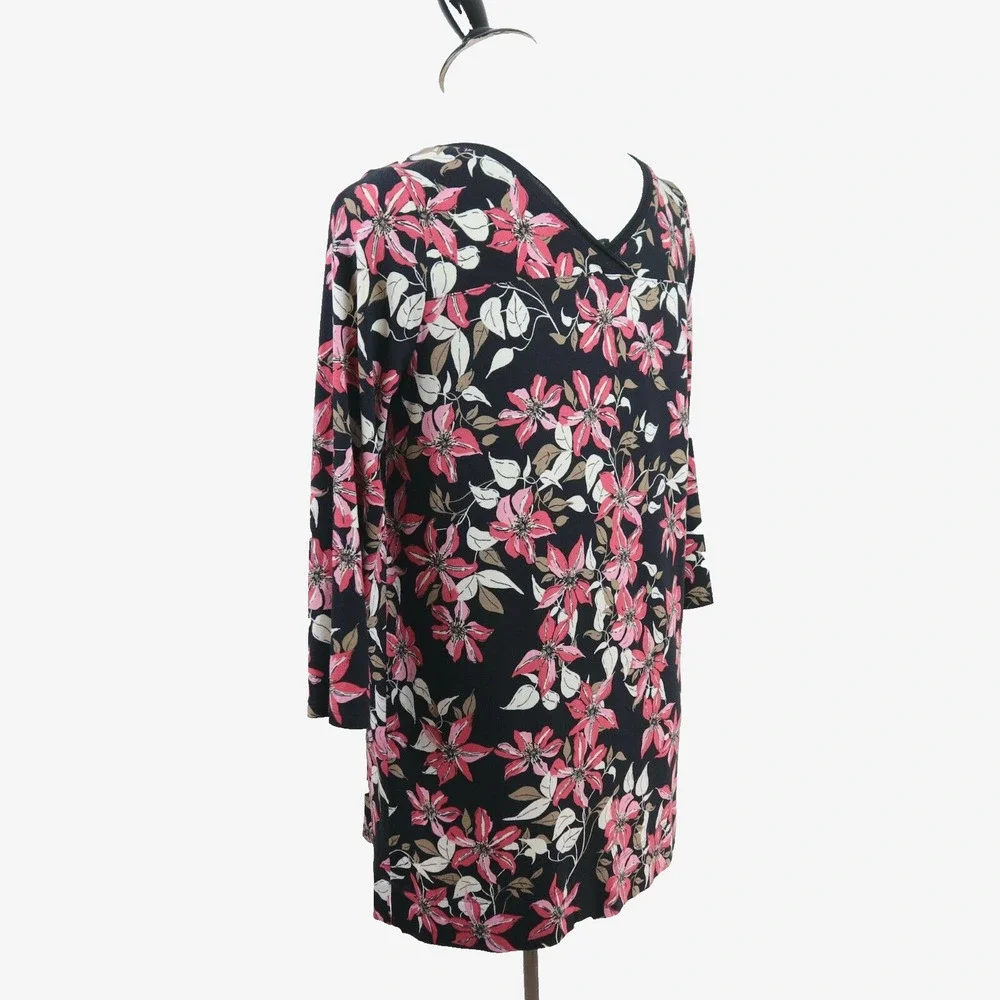 J Jill Size XS Wearever Collection Tunic Black Botanical Floral - Picture 4 of 10